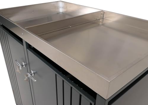 2er-Mülltonnenverkleidung HWC-O67, Mülltonnenbox mit Pflanzkasten, Metall 125x132x84cm 55kg - anthrazit