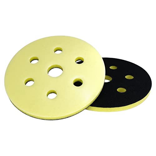 Eagle Micro-Hook Interface Pad for 6 inch Sanding Discs, Soft, Hook & Loop, 7 Holes, 971-0039, 2 Pads