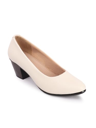 Image of Carlton London Women Comfortable Block Heel Pointed Toe Slip On Fashion Shoes for Daily use, Office use, Casual use