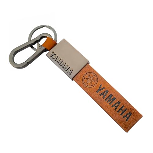 Image of Premium Leather Keychain Metal Hook Compatible with Durable Faux Leather Brown Strap with Heavy-Duty Alloy Clip Stylish Bike & Car Key Holder