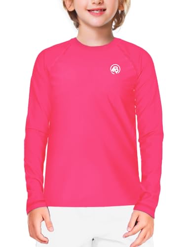 Image of AOBUTE Unisex Kids Rash Guard Long Sleeve SPF 50+ Sun Shirt UV Protection Swim Shirts 3-12 Years