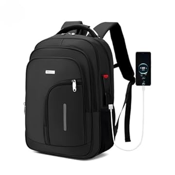 Mochila Masculina Reforçada Grande para Notebook Trabalho Viagem Executiva Cabo de Aço Impermeável Antifurto com Saídas USB/Fone de Ouvido Unissex