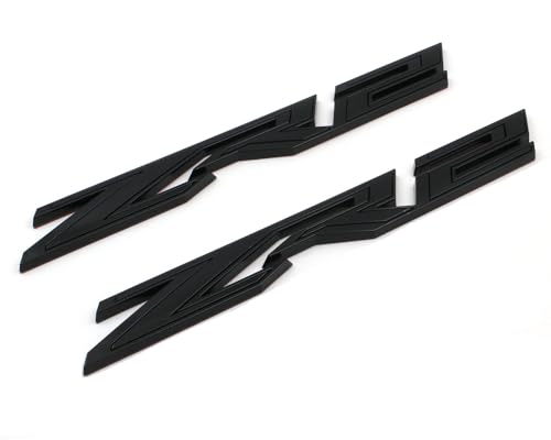 Image of 3PCS Gloss Black Fender Rear ZR2 Emblem Badge Compatible with Silverado Colorado (Gloss Black)