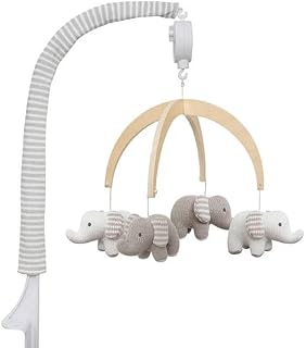Baby Musical Mobile - Elephant Heritage | Crib Toy, Knitted Elephant Characters, Nursery Decor, Calming Soother with 12 Lullabies Essential and Perfect Toy for Boys Girls
