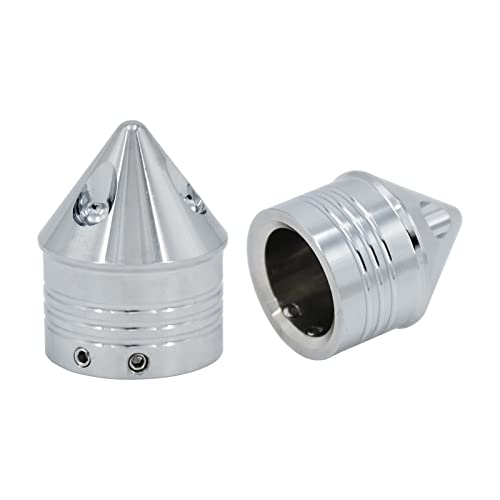 HDBUBALUS Motorrad Vorderachse Mutter Abdeckung Achsenkappen Set Fit für Harley Sportster XL 1200 Dyna Softail Fat Boy Touring Street Road Electra Tri Glide 2 Stück Chrom