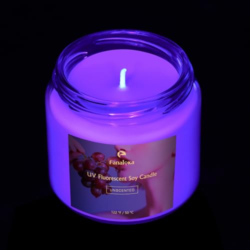 Bougie lumineuse UV pour fêtes à base de soja, 50 °C (122 °F), amovible, basse température et faible dégagement de chaleur, sûre et inodore, 142 g (5...