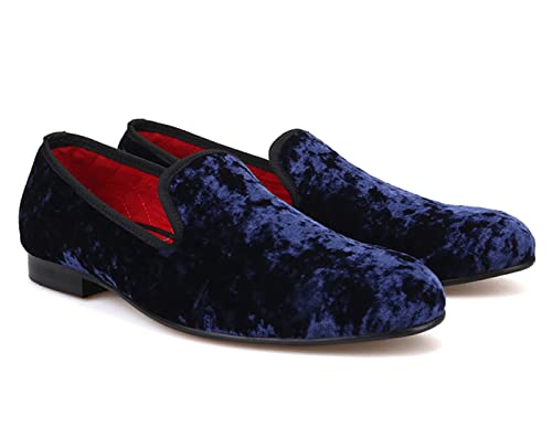 Santimon Men's Loafers & Slip-Ons Prom Party Dress Velvet Penny Loafers Fashion Tuxedo Wedding Casual Business Luxury Shoes Smoking Bar Disco Moccasins for Men Boy
