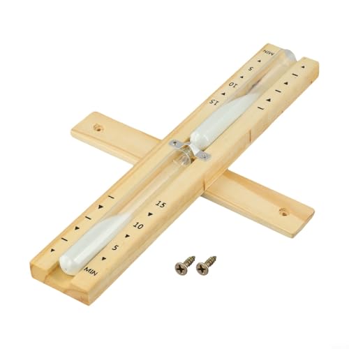 HpLive Reloj de sauna de madera de 15 minutos con arena blanca, rotación estable de 360°, cristal resistente a la humedad