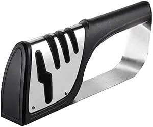 Knife Sharpener, Heavy Duty 4-Stage Diamond Really Works for Ceramic and Steel Knives, Scissors. Easily Restores Dull to Sharp, with Non-Slip Base Easy To Polish