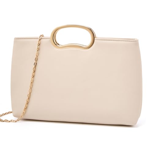 Image of DETARA Clutch Purses for Women Cut Out Handle Clutch PU Leather Evening Bag Elegant Purse for Women Formal Wedding Party