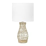 Creative Co-Op Rattan Table Lamp, Natural Finish