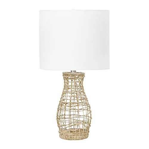 Creative Co-Op Rattan Table Lamp, Natural Finish