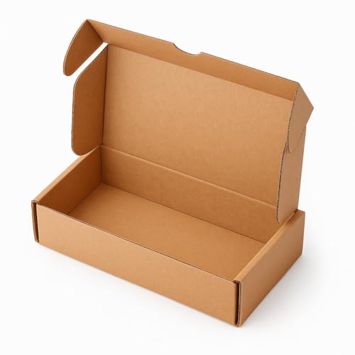 TELECAJAS | 50 Cajitas 16x10x5 cm Automontables | Cajitas Postales de Cartón Marrón Kraft | Resistentes, Ecológicas y Fáciles de Montar para Envíos, Ecommerce y Regalos | Pack de 50