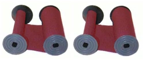 (2 Pack) Replacement Ribbon for Rapidprint, Widmer, and Simplex Time Stamp, Red Ink