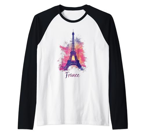 Tour Eiffel Aquarelle France Souvenir Voyage Vacances Manche Raglan