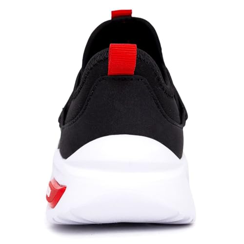 Nautica Kids Slip-On Bungee Tennis Shoes for Boys and Girls | Athletic Running Sneakers for Little and Big Kids-Summr-Black Red-Size 5 by Nautica - Used condition - Image 3