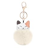 Excellent cadeau : le porte-clés boule en fausse fourrure moelleuse est un excellent cadeau pour votre fille, femme, amis, maman comme cadeau d'anniversaire, de Noël ou d'anniversaire. Design spécial qui fait de cet article un cadeau parfait pour les femmes et les filles.