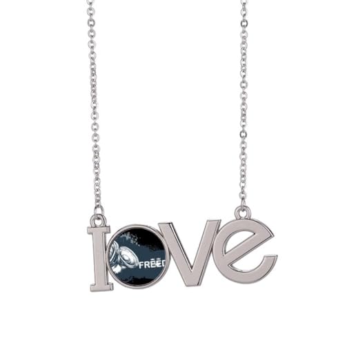 Collier graffiti avec pendentif speaker love hip-hop mode urbaine taille M pour homme et femme