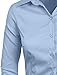 NE PEOPLE Button Down Shirt - Women's 3/4 Sleeve Roll Up Stretch Collar Office Work Formal Casual Basic Blouse Top (S-6XL)