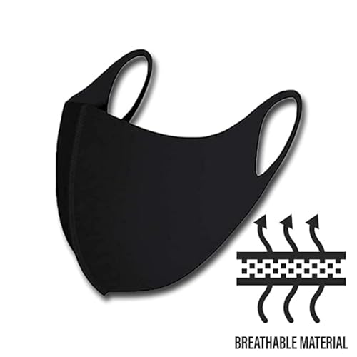 Image of Black Cotton Face Mask Reusable: Super Soft Washable Cover for Protection against Dust and Airborne Particles for Men /Women /Unisex Adults.