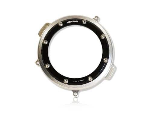 Facile da installare SEPTAR  CARTER FRIZIONE TRASPARENTE CNC per TM racing 85-125-144 Sm Smr En Mx 2013-2026 (SILVER-NERO)