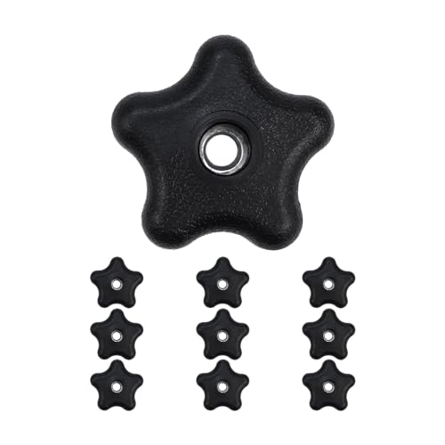 FarBoat 10pcs 2-Inch Star Knobs Female Thread Fastening Through-Hole Thumb Knobs Plastic Nuts Threaded Knobs (5/16-Inch Thread)
