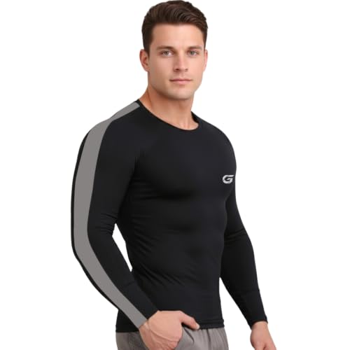 Image of GYMIFIC Mens Full Sleeve Compression T-Shirt | Round Neck Quick Dry Gym Workout Tee | Stretch Athletic Sports for Running & Training T Shirt for man