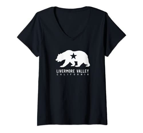 Womens Livermore Valley Winery California Wine Lovers Flag V-Neck T-Shirt