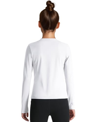 HASMES Girls Long Sleeve Athletic Shirts Kids Quick Dry Lightweight Yoga Tops for Sports Cheer Basic Tees Activewear2