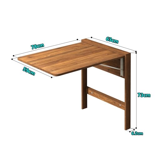 Table de salle à manger pliante murale bois pour petits espaces