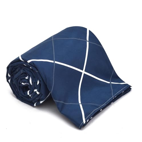 Image of Viewstar Premium Cotton Duvet Cover, Single Size 60x90 Inches, 300 Thread Count, Ultra-Soft, Wrinkle-Free, Cotton-Quilt /Comforter Zipper Cover (3D Navy Blue)