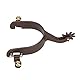 2 Stück Western Cowboy Sporen Handgefertigter Echtleder-Reitsporn mit Drehbarem Zahnrad, Sporenriemen Vintage Bronze Kohlenstoffarmer Stahl Reitzubehör für Pferde