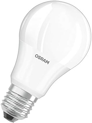 Osram LED Base Classic A Lamp, Bulb-Shaped With E27 Socket, Not Dimmable, Replacement For 60 W Incandescent Lamp, Matt, Warm White, 2700 Kelvin, Pack Of 4