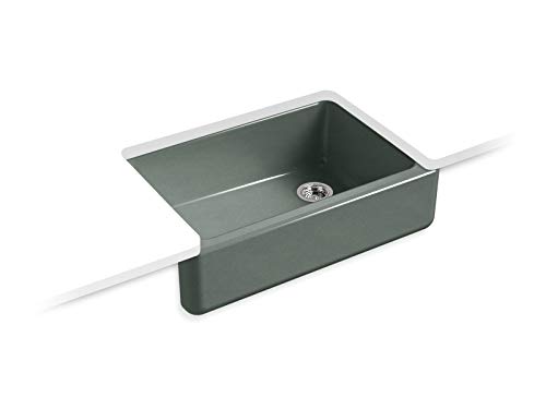 KOHLER Whitehaven® 32-3/4" Farmhouse Self-Trimming Undermount Single-Bowl Kitchen Sink Undermount,