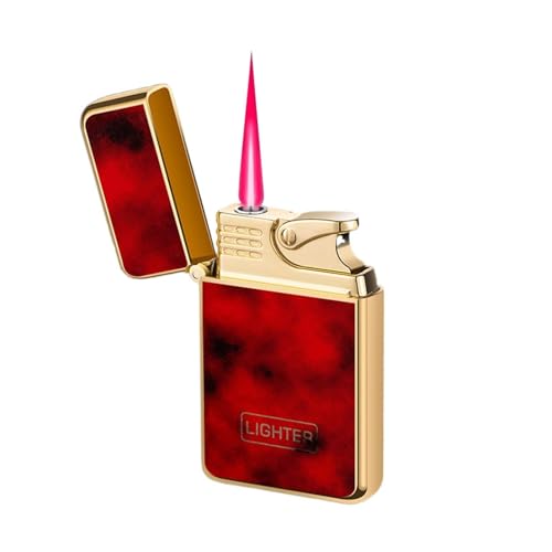 Encendedor recargable de metal con llama ajustable y resistente al viento