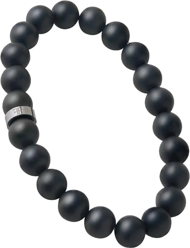 Pulsera de Onix y Acero para Hombre Mate Negro miniatura 1