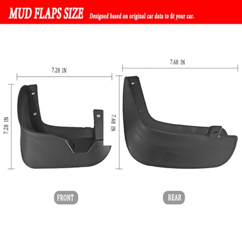 Image of Mud Flaps Mud Guards Fit for Chevrolet Lova, Front & Rear Mud Splash Guards Accessories - 4 Pc, Black