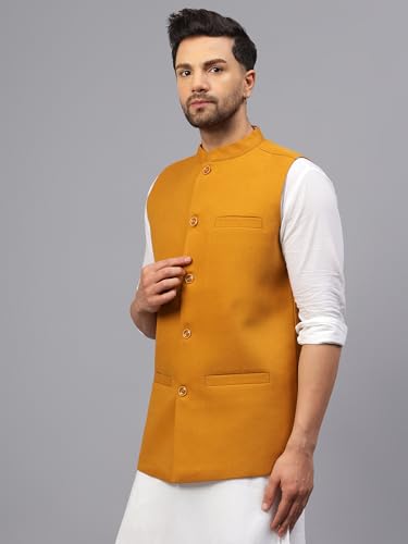 Image of LATEST CHIKAN Men's Traditional Tweed Cotton Checkred Premium Nehru Jacket /Waistcoat