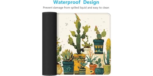 Tapis de souris cactus grand format pour bureau design et épuré