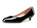 Imagen de Castamere Mujer Gatito Aguja Bajos Heel Redonda Cerrado el Dedo del pie Punta Pumps Slip-on Clásico Cute Dress Zapatos Negro 39 EU