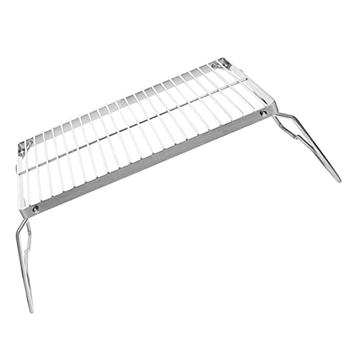 MOTHNUR Parrilla Portátil Ajustable Inoxidable para Barbacoa Exterior Soporte Resistente para Camping Rejilla y Práctica para y Picnic
