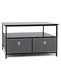 Características - Mesa de centro doble con cajones. Puede usarse como mesa de centro, mesa auxiliar o mueble de televisión pequeño en la sala de estar.