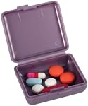 EZY DOSE Organisateur quotidien de pilules de voyage, boîte de vitamines et de médicaments, snap-Shut Lids avec compartiments carrés, couleurs assorties, 2 Nombre