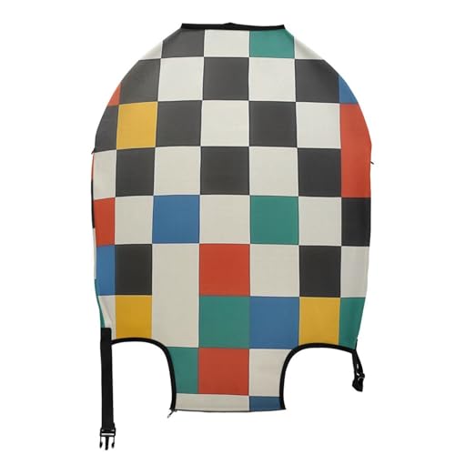 senya Travel Luggage Cover Suitcase Protector Colorful Blocks Lattice Washable Baggage Covers Fits 26-28 Inch Luggage2