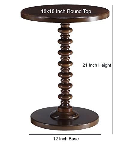 Image of VASIL MART Wooden Round Bed Side Table End Table, Side Table, Night Stand Beah Table for Living Room Bedroom (Brown C)