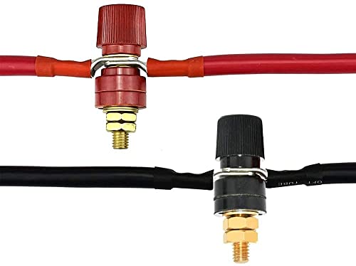 RUNCCI-YUN 10 Stück Binding Post Buchse,1/4 Batterie Binding Post M6,6mm 100A Messing Bindepfosten Bananenstecker Buchse,panel mounting Stromklemmenblock