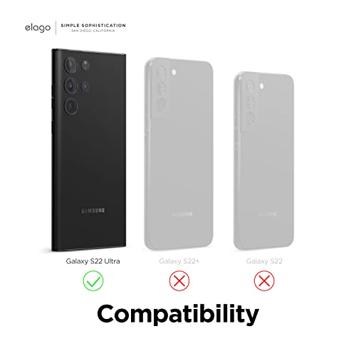Image of elago Shockproof Liquid Silicone Slim Phone Case with Anti-Scratch Soft Microfiber Lining - Full Body Screen Camera Protective Case Cover, Compatible for Samsung Galaxy S22 Ultra 6.8 inches (Black)