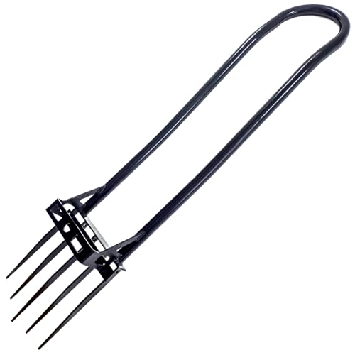 paiaojia 5 Tines Heavy Duty Pitch Fork for Gardening Spading Digging Fork Garden Forged Steel 46“ Long Handled Garden Tool Claw Weeder