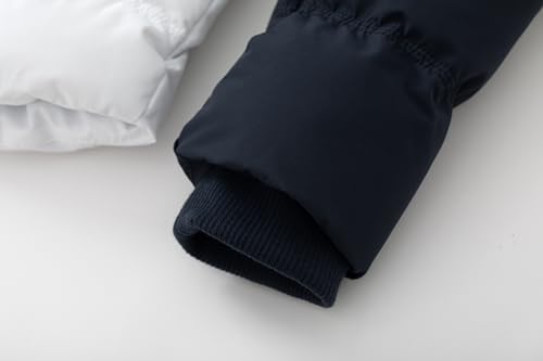 GGleaf Women's Hooded Winter Coat: Cozy Quilted Puffer Jacket in Chic White & Navy, X-Large - Image 6