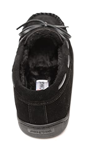 Minnetonka Pile Lined Hardsole Mens Slipper 16 Dm Us Black #TOP4